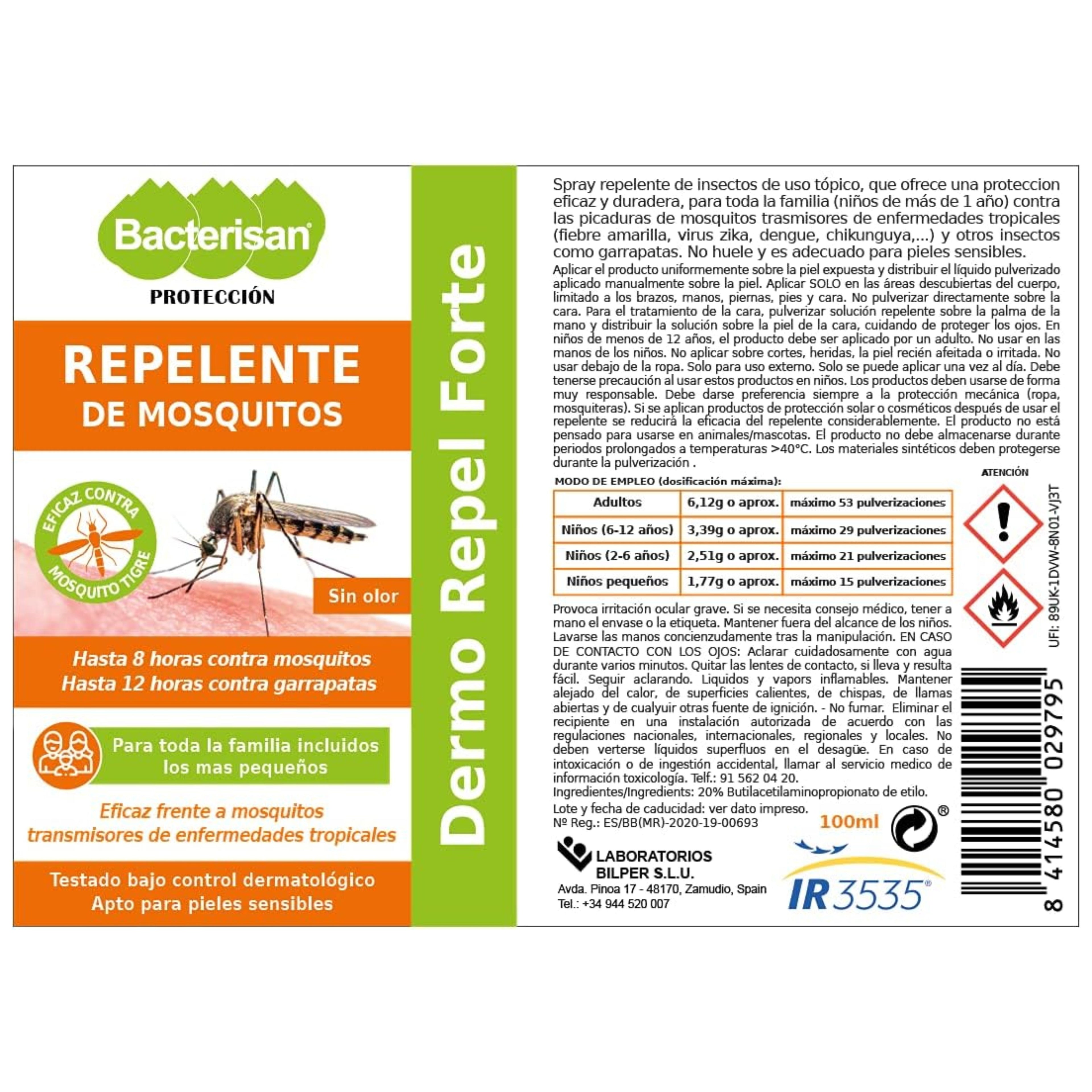 Bacterisan Repelente De Mosquitos Spray 100 Ml