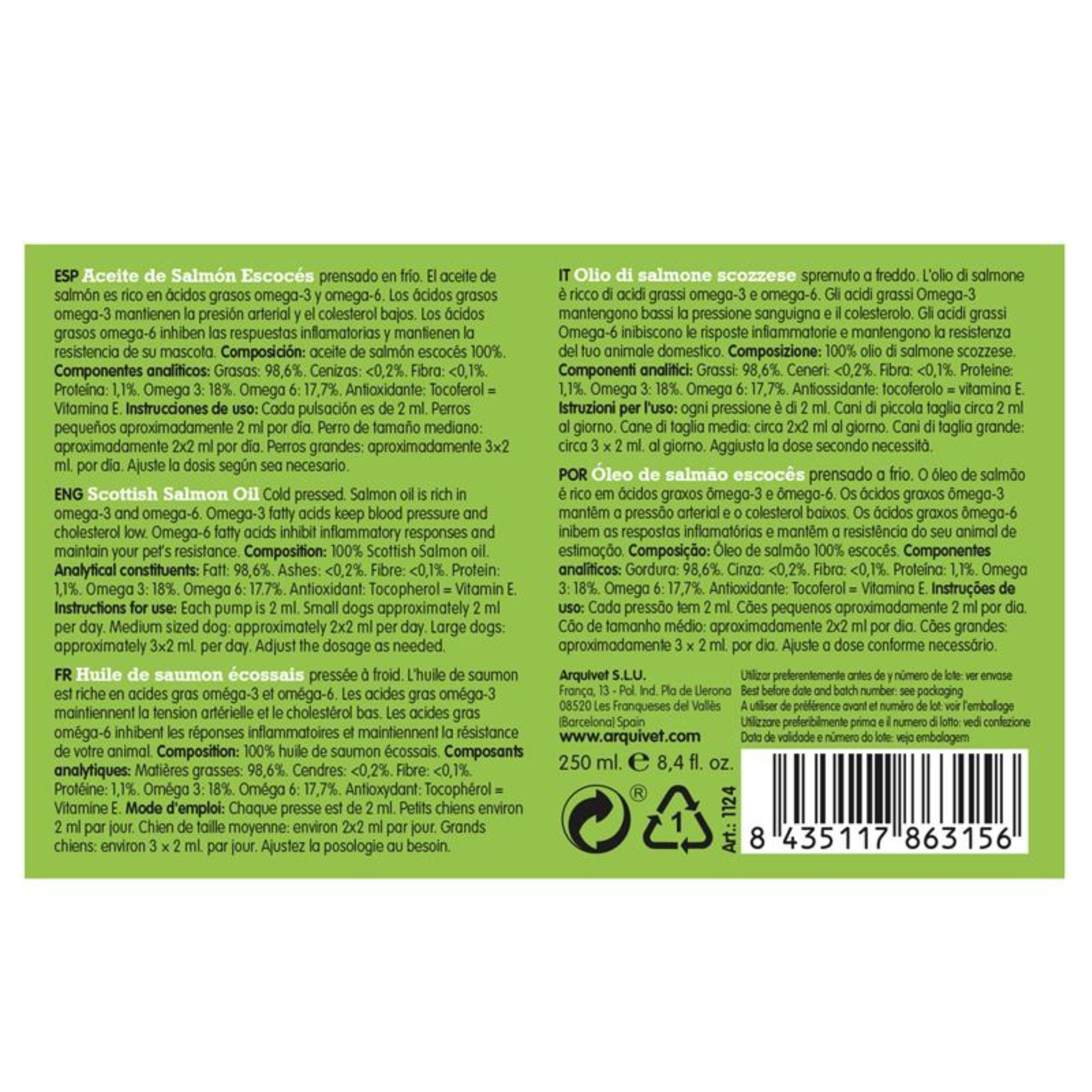 Aceite De Salmon 250Ml. Arquivet