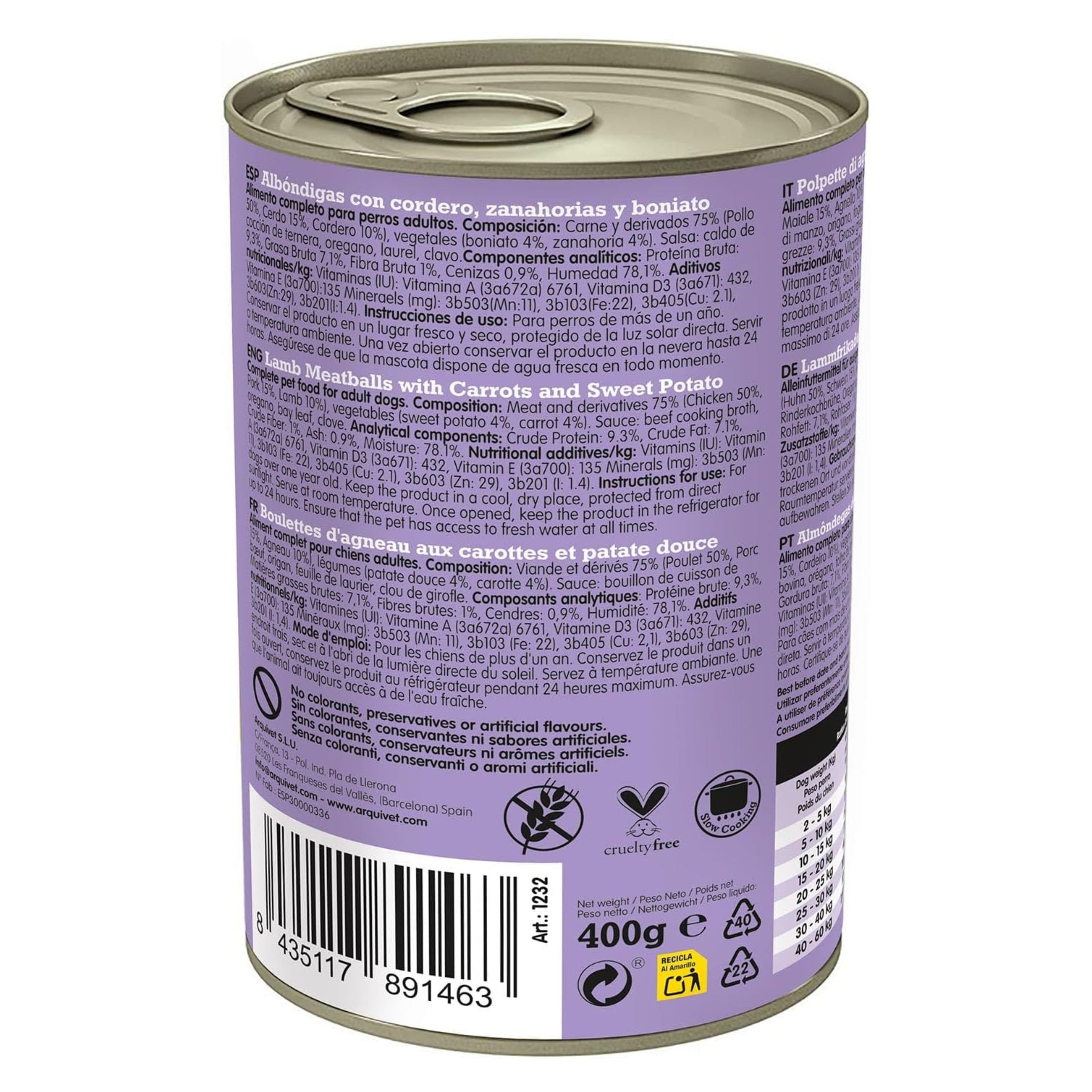 Albondigas Con Cordero & Zanahoria & Boniato 400 Gr