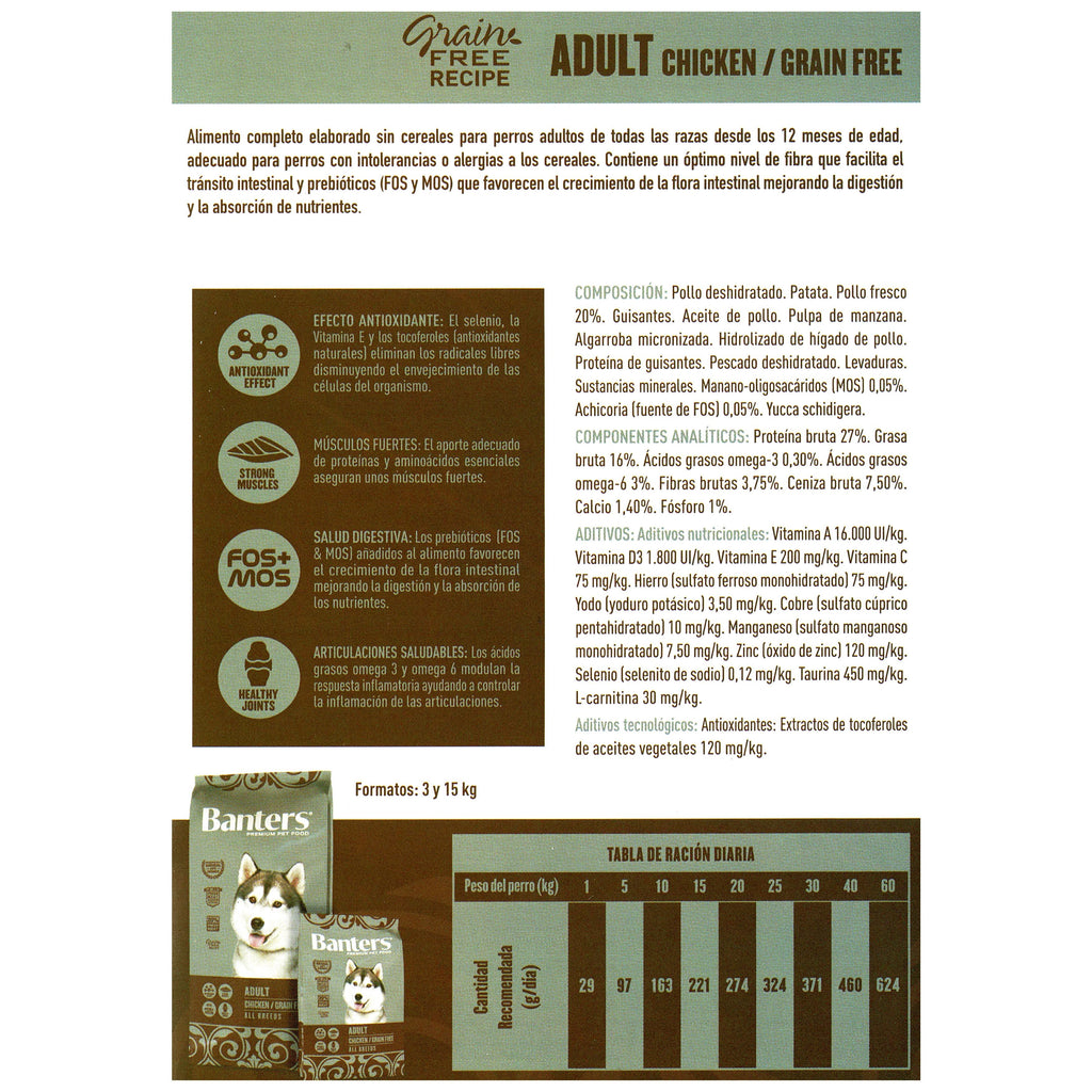 Banters Dog Adult Grain Free 3 Kg