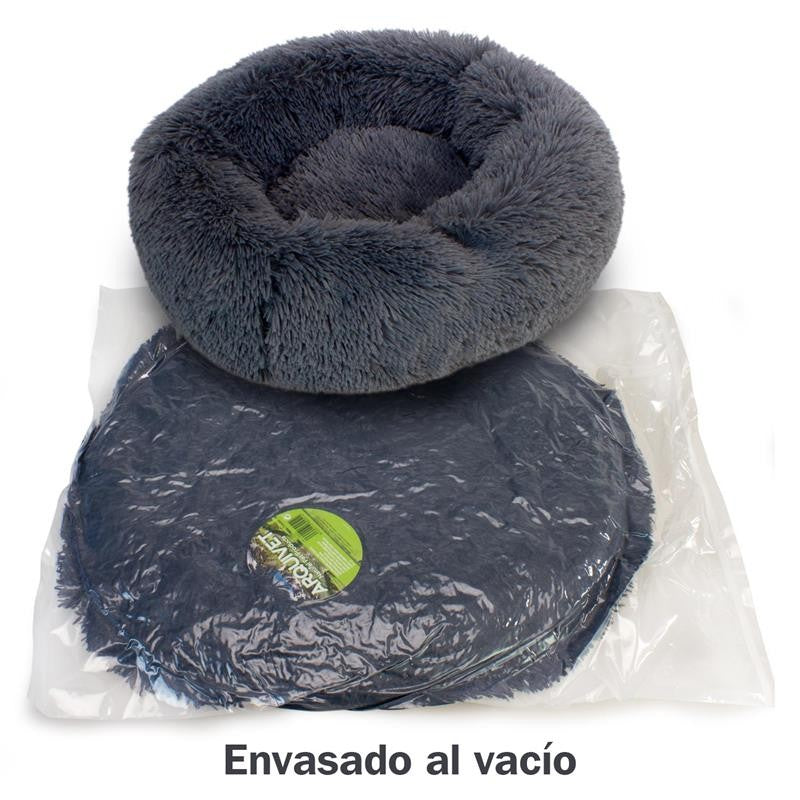 Cama Redonda Suave Gris Oscuro 70Cm