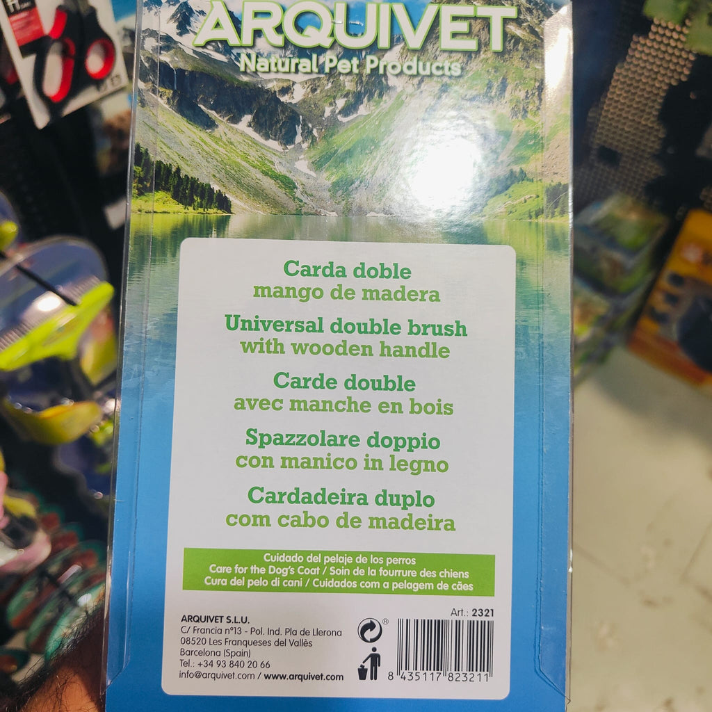 Carda Doble Con Mango Madera. Arquivet