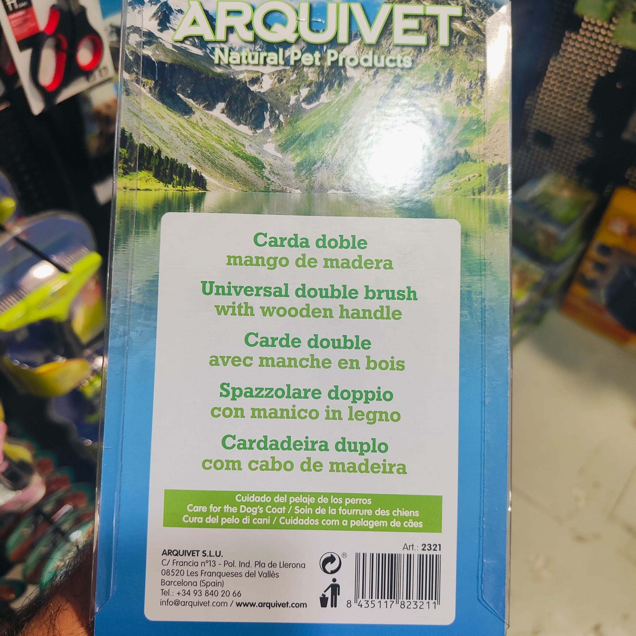 Carda Doble Con Mango Madera. Arquivet