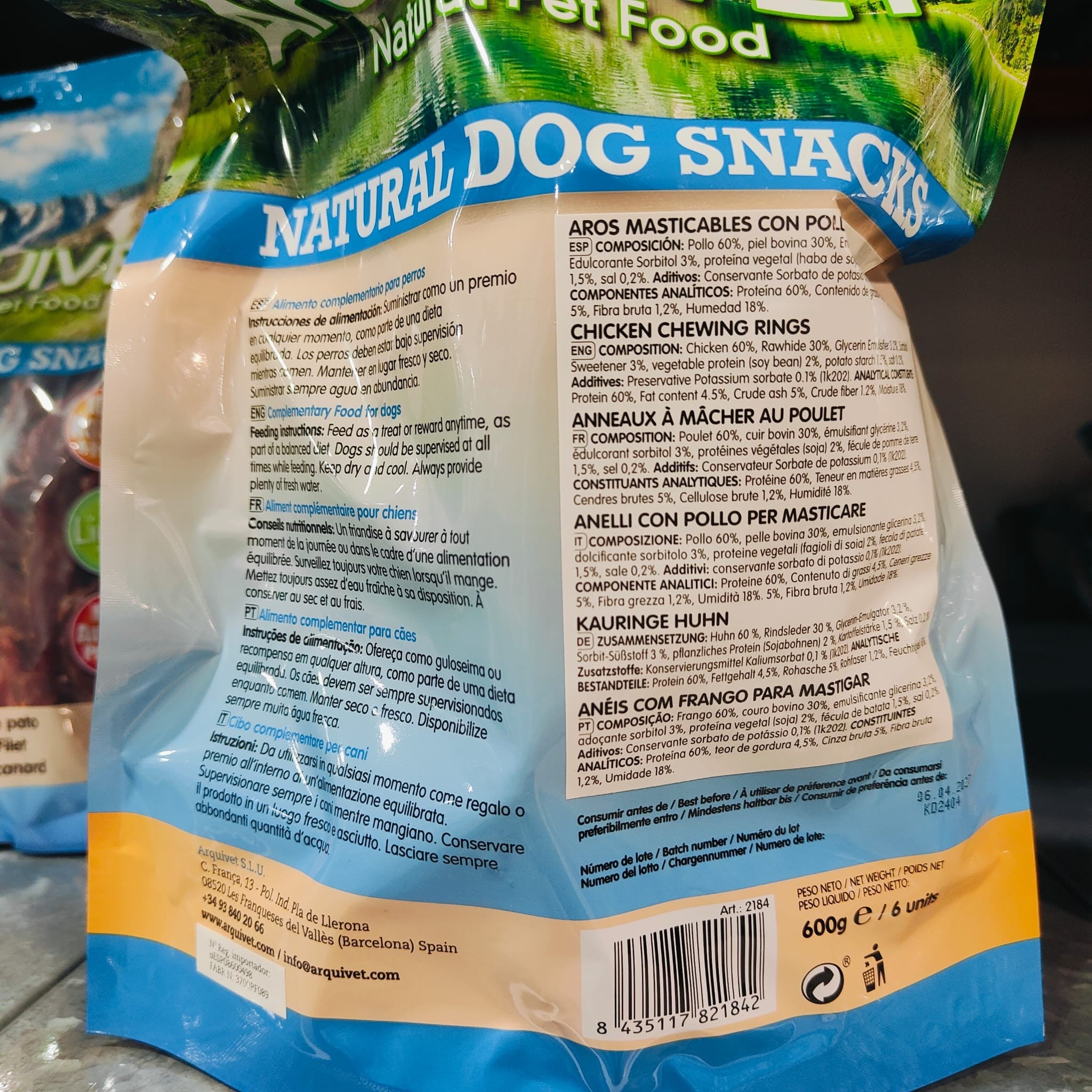 Aros Masticables Con Pollo 6 Uds./ 600Gr