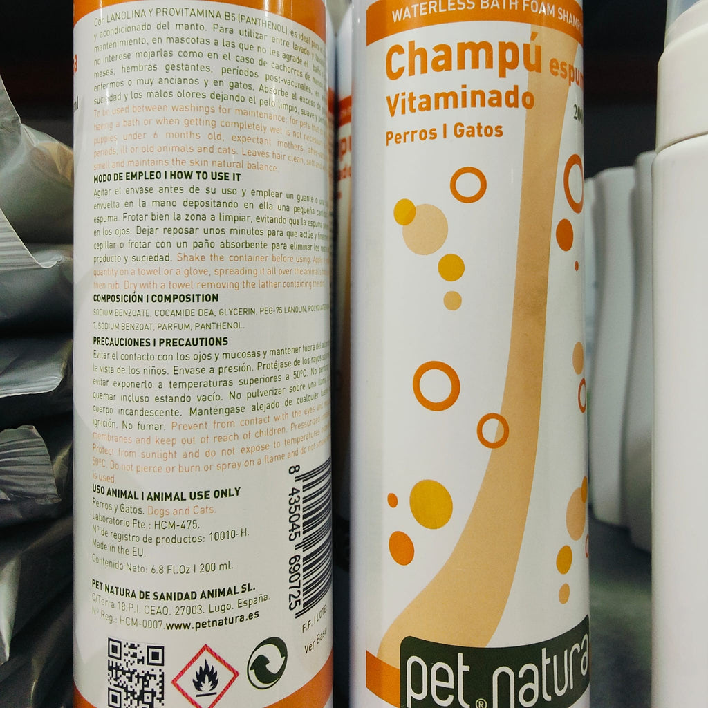 Champu Espuma Seca 210Ml. Petnatura