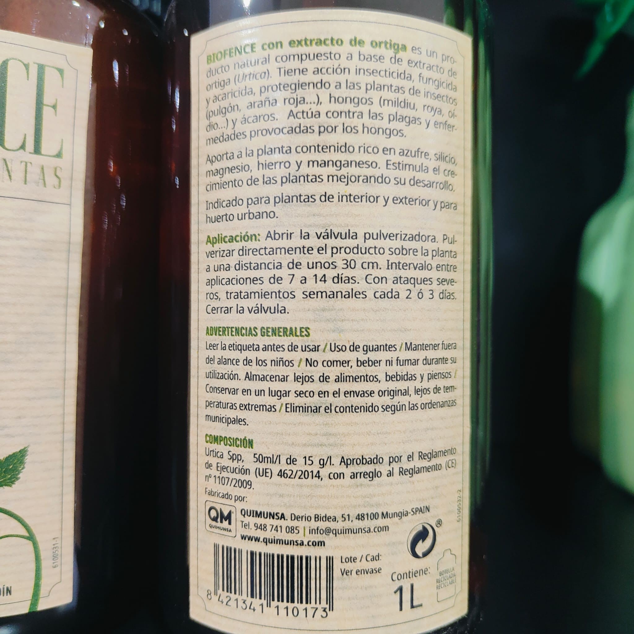 Biofence Ortigas 1 Lt. Cuidado De Plantas