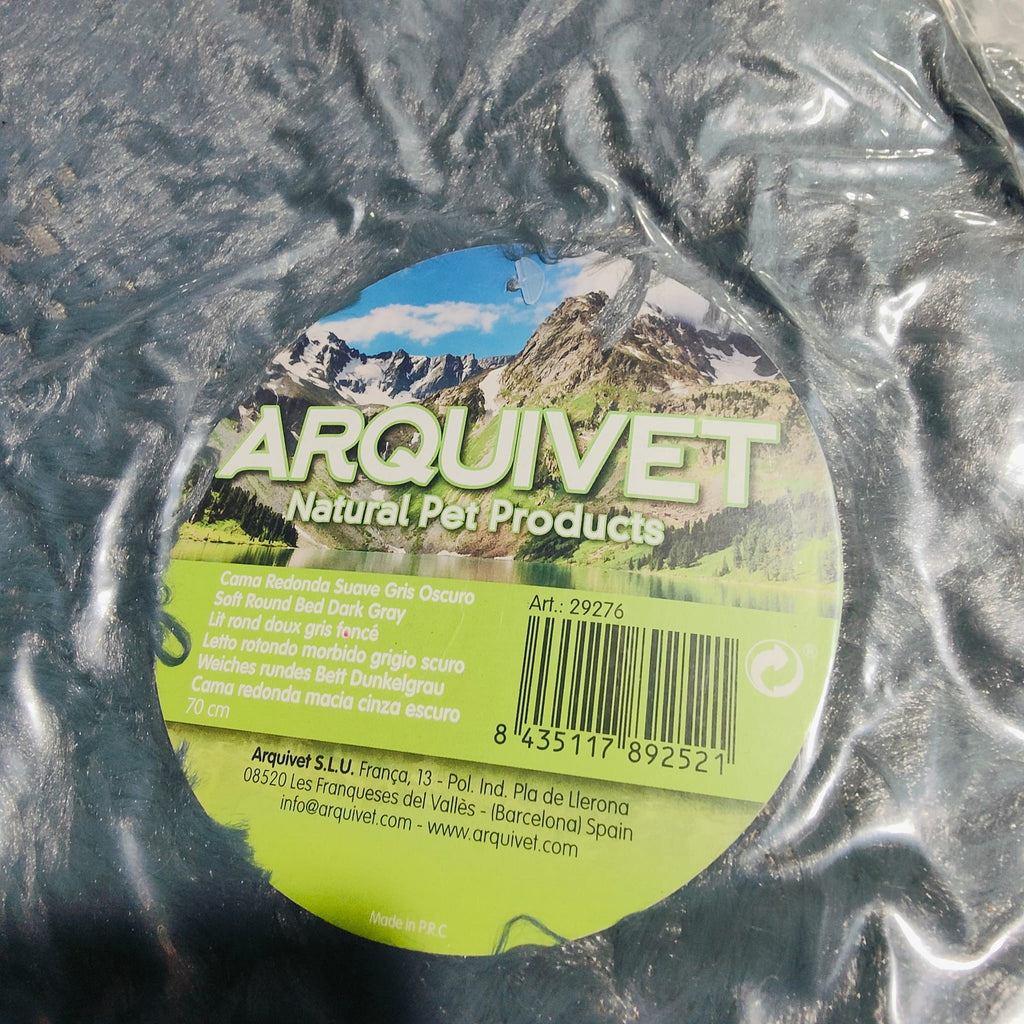 Cama Redonda Suave Gris Oscuro 50Cm