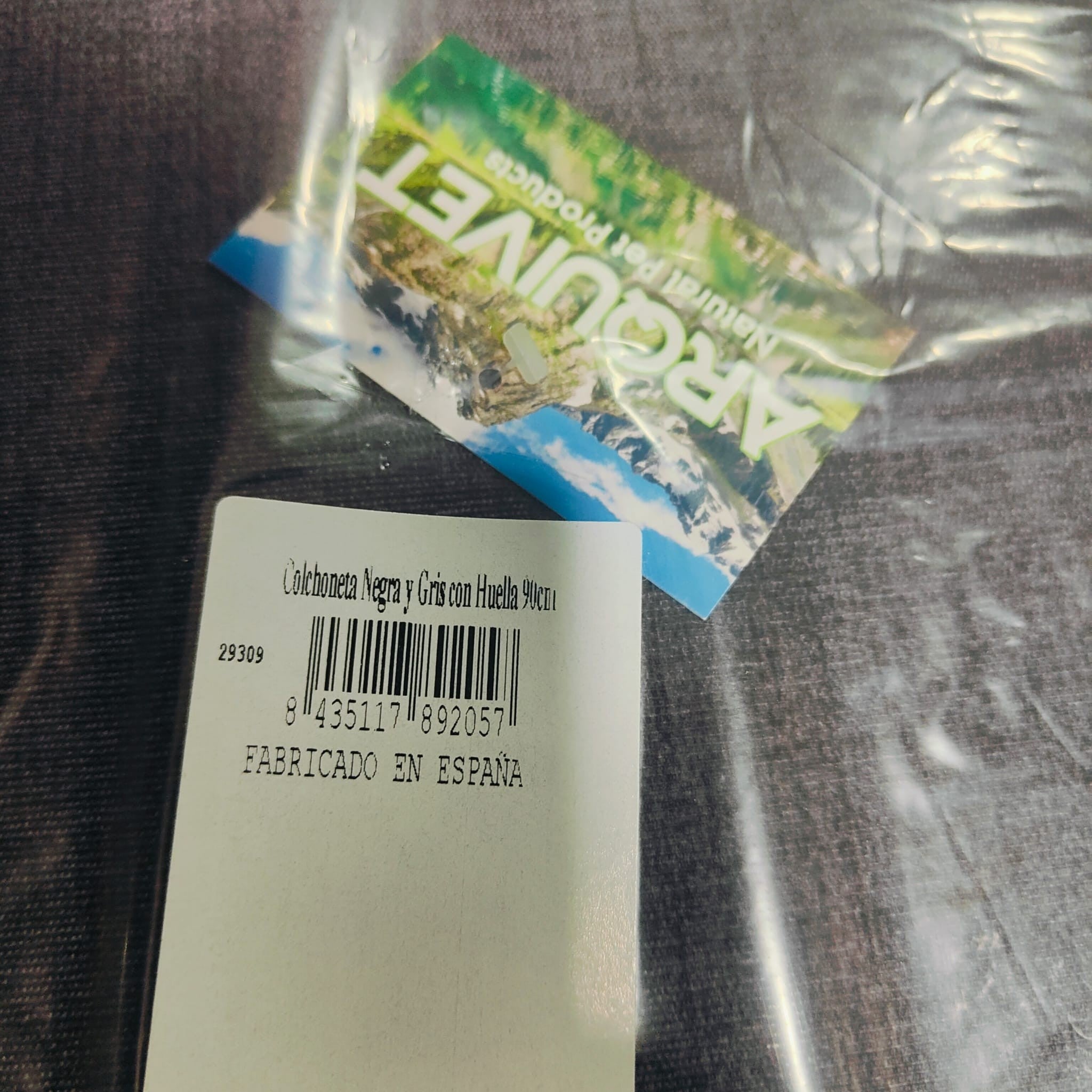 Colchoneta Negra Y Gris Con Huella 90Cm