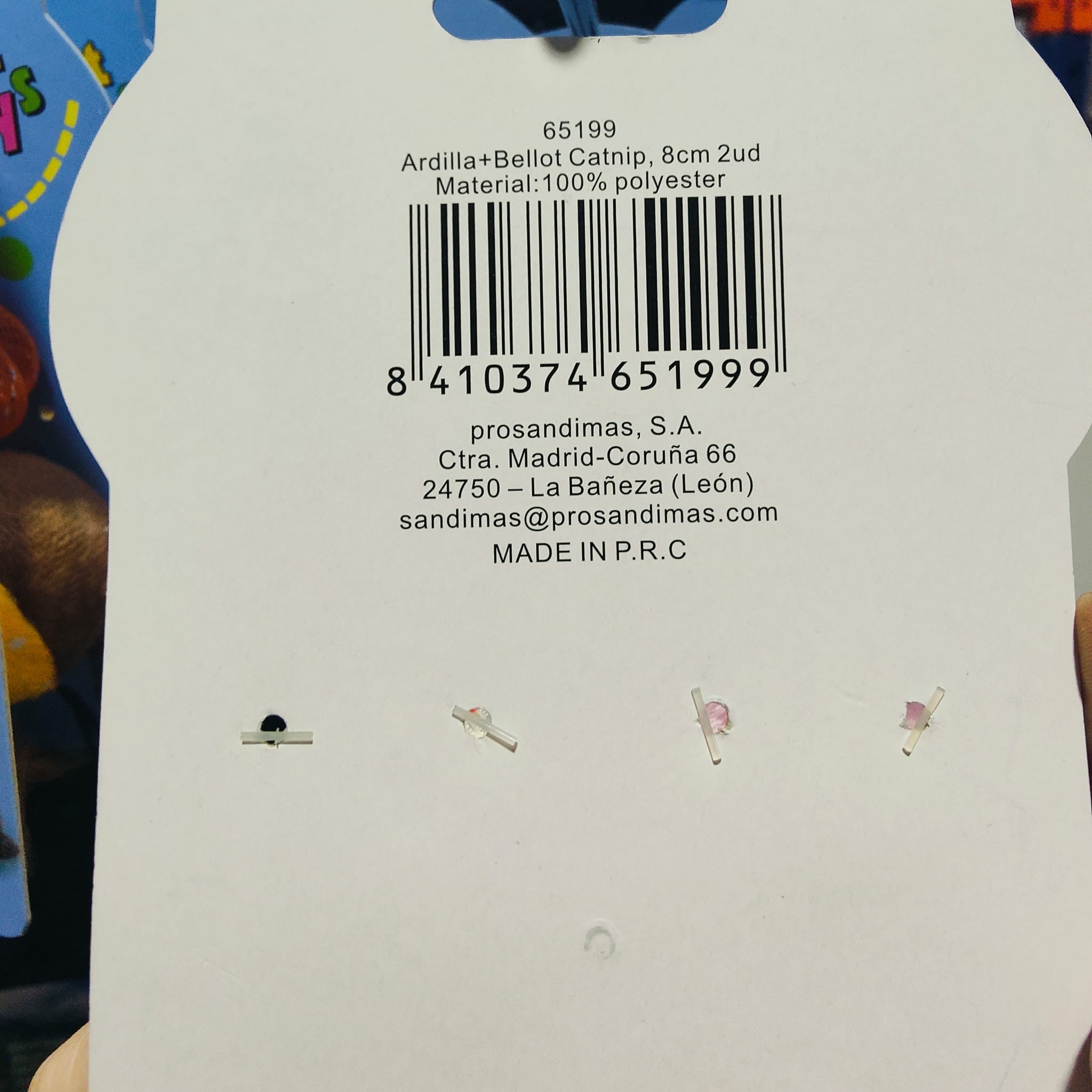 Ardilla + Bellota Catnip 8Cms. 2 Piezas
