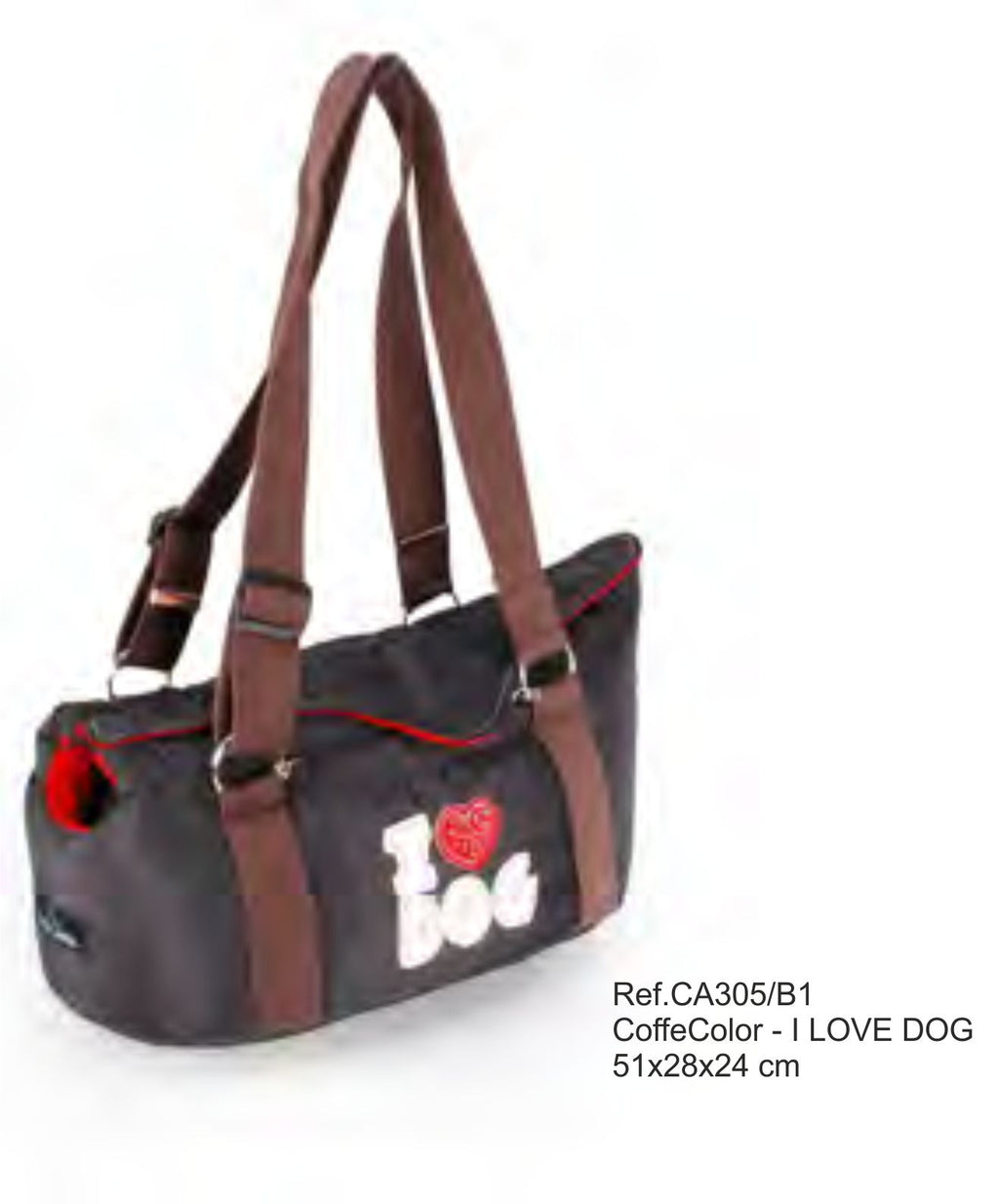 Bolso Transporte I Love Dog 51X28X24Cm